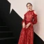 Chic / Belle Bordeaux Robe De Soirée 2019 Princesse Bustier Dentelle Paillettes Gonflée Manches Longues Dos Nu Longue Robe De Ceremonie