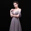 Charming Silver Evening Dresses  2019 A-Line / Princess V-Neck Glitter Polyester Lace Flower Sleeveless Backless Floor-Length / Long Formal Dresses