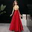 Charming Gold Evening Dresses  A-Line / Princess 2019 Off-The-Shoulder Sequins Tassel Short Sleeve Backless Floor-Length / Long Formal Dresses