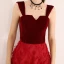 Chic / Beautiful Burgundy Evening Dresses  2019 A-Line / Princess Shoulders Suede Tassel Sleeveless Tea-length Formal Dresses