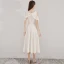 Modest / Simple Champagne Homecoming Graduation Dresses 2019 A-Line / Princess Scoop Neck Short Sleeve Tea-length Formal Dresses