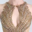 Luxury / Gorgeous Ivory Handmade  Beading Evening Dresses  2019 Trumpet / Mermaid Scoop Neck Crystal Rhinestone Sleeveless Split Front Sweep Train Formal Dresses