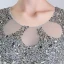 Sexy Bleu Ciel Transparentes Robe De Soirée 2019 Trompette / Sirène Encolure Dégagée Perlage Paillettes Mancherons Longue Robe De Ceremonie