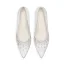 Élégant Ivoire Perle Faux Diamant Chaussure De Mariée 2021 Cuir Satin 7 cm Talons Aiguilles À Bout Pointu Mariage Escarpins Talons Hauts