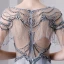 Luxury / Gorgeous Silver Handmade  Beading Evening Dresses  2019 Trumpet / Mermaid Scoop Neck Pearl Tassel Crystal Sequins Short Sleeve Sweep Train Formal Dresses
