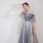 Élégant Bleu Ciel Robe De Soirée 2019 Princesse De l'épaule Perlage En Dentelle Fleur Paillettes Manches Courtes Dos Nu Longue Robe De Ceremonie