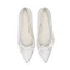 Élégant Ivoire Perle Chaussure De Mariée 2021 Cuir 7 cm Talons Aiguilles À Bout Pointu Mariage Escarpins Talons Hauts
