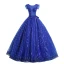 Chic / Beautiful Royal Blue Prom Dresses 2019 A-Line / Princess Scoop Neck Bow Pearl Sequins Sleeveless Backless Floor-Length / Long Formal Dresses