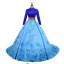 Vintage / Originale Bleu Robe De Bal 2019 Princesse Col Haut En Dentelle Fleur Paillettes Manches Longues Dos Nu Chapel Train Robe De Ceremonie