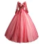 Vintage / Retro Burgundy Prom Dresses 2019 A-Line / Princess V-Neck Beading Pearl Crystal Lace Flower Appliques Long Sleeve Backless Floor-Length / Long Formal Dresses