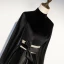 Vintage / Retro Black Evening Dresses  2019 A-Line / Princess High Neck Suede Bow Long Sleeve Backless Floor-Length / Long Formal Dresses