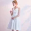 Modest / Simple Ivory Homecoming Graduation Dresses 2018 A-Line / Princess Bow Spaghetti Straps Sleeveless Knee-Length Formal Dresses