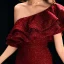 Sexy Bordeaux Robe De Soirée 2019 Trompette / Sirène Une épaule Glitter Satin Manches Courtes Dos Nu Train De Balayage Robe De Ceremonie