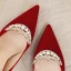Chic / Beautiful Red Wedding Rhinestone Wedding Shoes 2021 10 cm Stiletto Heels Pointed Toe Pumps High Heels