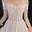 Élégant Ivoire Robe De Bal 2019 Princesse De l'épaule En Dentelle Fleur Faux Diamant Manches Courtes Dos Nu Longue Robe De Ceremonie