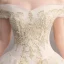Charmant Champagne Robe De Mariée 2019 Princesse De l'épaule Étoile En Dentelle Fleur Perle Paillettes Manches Courtes Dos Nu Royal Train
