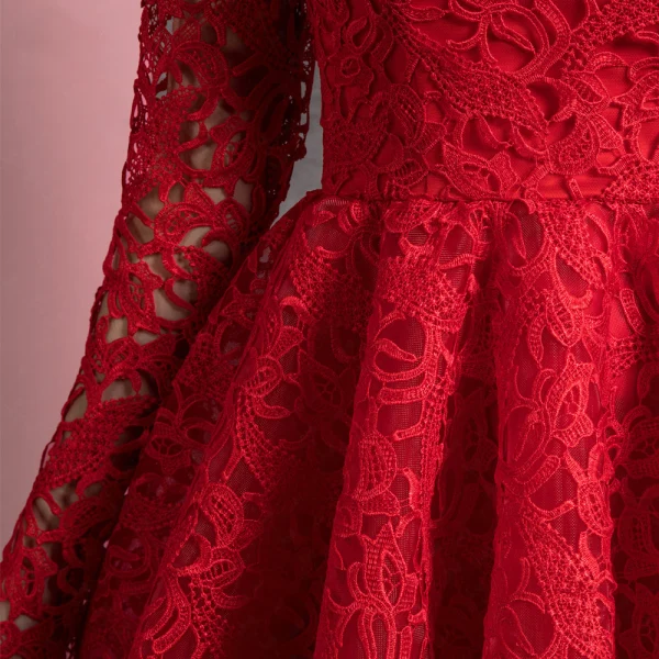 red long sleeve short formal dress Red Off Shoulder Long Sleeve Short Dress