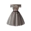 Charming Black Party Dresses 2019 A-Line / Princess Off-The-Shoulder Beading Crystal Appliques Bow Short Sleeve Backless Short Formal Dresses