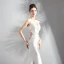Charmant Ivoire Robe De Soirée 2019 Trompette / Sirène Sans Manches Cristal Paillettes En Dentelle Fleur V-Cou Dos Nu Cathedral Train Robe De Ceremonie