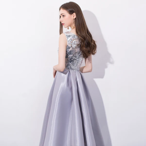 Chic / Beautiful Champagne Homecoming Graduation Dresses 2018 A-Line / Princess Sequins Scoop Neck Sleeveless Knee-Length Formal Dresses