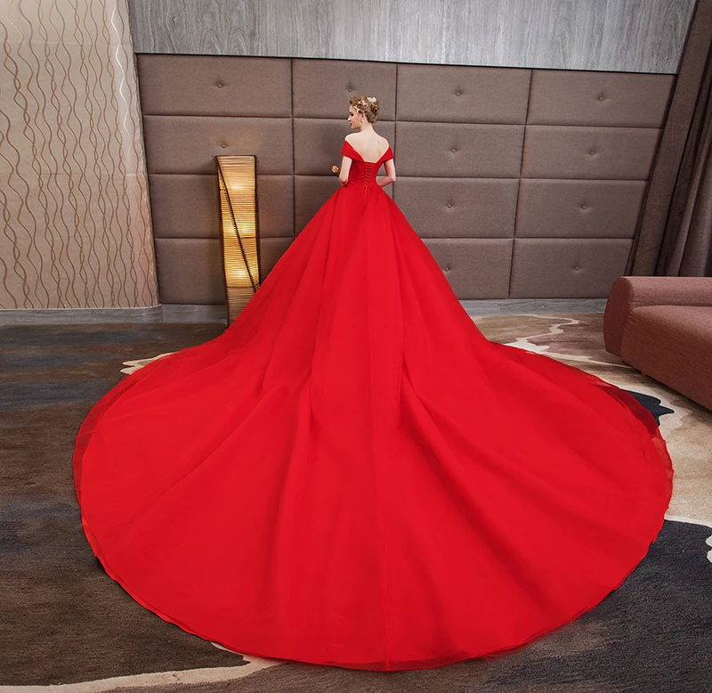 sachin and babi light blue dress Red Wedding Dress with Tail Ball Gown Lace Style Embroidery Wedding Dress  Wedding Dresses (Color : Trailing Wedding Dress, Size : M-Code) (Color :  Standard) : Amazon.de: Fashion main image 1