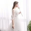 Elegant Ivory Wedding Dresses 2019 A-Line / Princess Scoop Neck Appliques Lace Flower Bell sleeves Backless Sweep Train