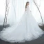 Modern / Fashion White Pregnant Wedding Dresses 2019 Empire V-Neck Lace Flower Rhinestone Sleeveless Backless Chapel Train