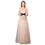 Modern / Fashion Champagne Evening Dresses  2019 A-Line / Princess V-Neck Bow Sleeveless Backless Floor-Length / Long Formal Dresses