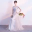 Chic / Beautiful Grey Evening Dresses  2018 A-Line / Princess Lace Appliques Rhinestone V-Neck Backless Sleeveless Floor-Length / Long Formal Dresses