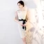 Amazing / Unique Champagne High Low Evening Dresses  2018 Sequins Star Bow Scoop Neck Short Sleeve Short Formal Dresses