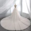 Chic / Beautiful Champagne Wedding Dresses 2019 A-Line / Princess Deep V-Neck Beading Lace Flower Short Sleeve Backless Chapel Train