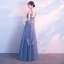 Chic / Beautiful Sky Blue Evening Dresses  2018 A-Line / Princess Appliques Shoulders Backless Sleeveless Floor-Length / Long Formal Dresses