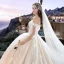Flotte Ivory Brudekjoler 2019 Prinsesse Off-The-Shoulder Applikationsbroderi Med Blonder Blomsten Perle Beading Tassel Kort Ærme Halterneck Cathedral Train