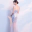 Scintillantes Argenté Robe De Soirée 2018 Trompette / Sirène Paillettes Encolure Dégagée Dos Nu Sans Manches Longue Robe De Ceremonie