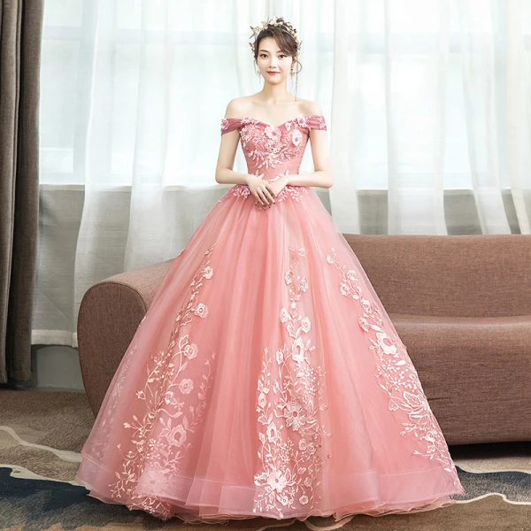Elegant Black Quinceañera Prom Dresses 2019 A-Line / Princess Off-The-Shoulder Pearl Lace Flower Short Sleeve Backless Floor-Length / Long Formal Dresses