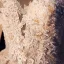 Luxury / Gorgeous Champagne Wedding Dresses 2019 A-Line / Princess High Neck Glitter Beading Lace Flower Pearl Crystal Long Sleeve Backless Royal Train