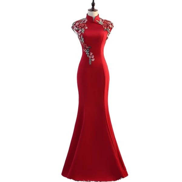 Chic / Beautiful Burgundy Evening Dresses 2019 Trumpet / Mermaid High Neck Appliques Lace Rhinestone Sleeveless Floor-Length / Long Formal Dresses