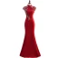 Chic / Beautiful Burgundy Evening Dresses  2019 Trumpet / Mermaid High Neck Appliques Lace Rhinestone Sleeveless Floor-Length / Long Formal Dresses