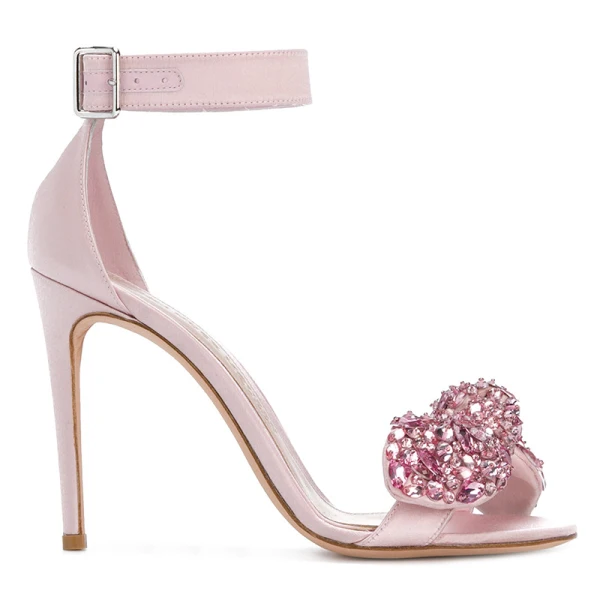 Charmant Noire Soirée Chaussures Femmes 2019 Cuir Bride Cheville Faux Diamant 10 cm Talons Aiguilles Peep Toes / Bout Ouvert Talons