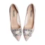 Chic / Beautiful Beige Wedding Shoes 2019 Lace Rhinestone 9 cm Stiletto Heels Pointed Toe Wedding Pumps