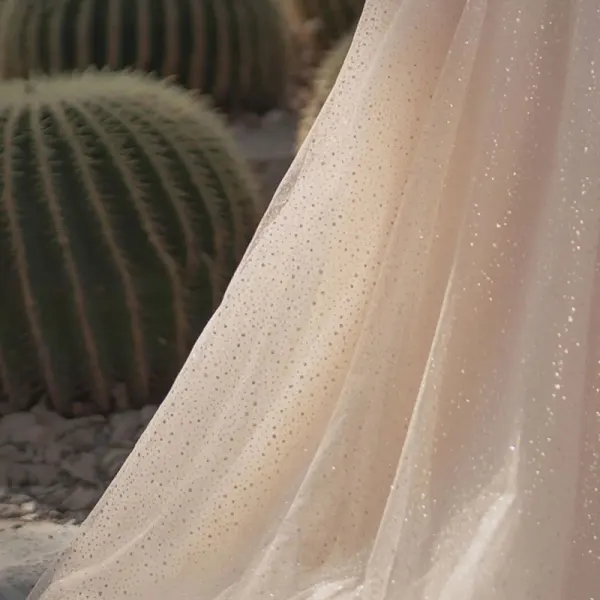 Charmant Champagne Glitter Paillettes Robe De Bal 2021 Princesse De l'épaule Manches Courtes Dos Nu Longue Promo Robe De Ceremonie