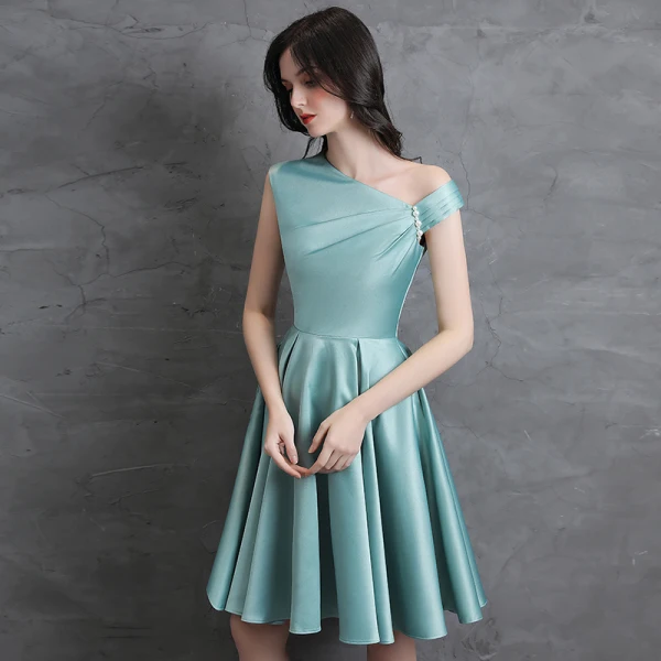 Fashion Mint Green Homecoming Satin Graduation Dresses 2021 A-Line Princess Pearl Formal Fashion Mint Green Homecoming Satin Graduation Dresses 2021 A-Line Princess Pearl Formal