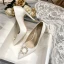 Elegant Ivory Satin Pearl Rhinestone Wedding Shoes 2021 10 cm Stiletto Heels Pointed Toe Wedding Pumps High Heels