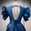 Vintage / Retro Royal Blue Satin Prom Dresses 2021 A-Line / Princess V-Neck Bell sleeves Backless Floor-Length / Long Prom Formal Dresses