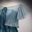Charming Pool Blue Glitter Prom Dresses 2021 A-Line / Princess Scoop Neck Beading Sequins Short Sleeve Floor-Length / Long Prom Formal Dresses