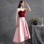 Chic / Belle Rouge Satin Asymétrique Robe De Cocktail 2021 Princesse Daim Bustier Noeud Sans Manches Dos Nu Cocktail Robe De Ceremonie