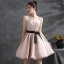 Fashion Blushing Pink Cocktail Dresses Party Dresses 2021 A-Line / Princess Strapless Bow Sleeveless Backless Short Cocktail Party Formal Dresses