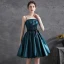 Modern / Fashion Ink Blue Party Dresses 2021 A-Line / Princess Spaghetti Straps Bow Sleeveless Short Backless Formal Dresses