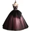 Elegant Black Red Prom Dresses 2021 Ball Gown Spaghetti Straps Beading Pearl Sequins Lace Flower Sleeveless Backless Floor-Length / Long Formal Dresses