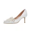 Chic / Belle Ivoire Perle Faux Diamant Chaussure De Mariée 2021 7 cm Talons Aiguilles À Bout Pointu Mariage Escarpins Talons Hauts